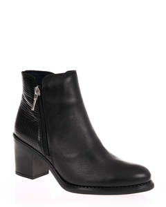 Ankle Boots: Baerchi 40184 Megan Black Leather Ankle Boot