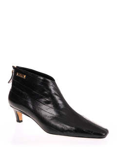 Ankle Boots: Minx Aluna Black Eel Leather Ankle Boot