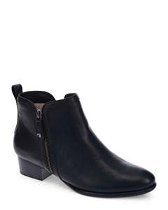 Revere Houston Black Leather Wide Fit Ankle Boot