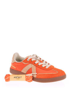 Low Back Sneakers: ASFVLT Elite Classic Orange/Tan Pony Hair Sneaker