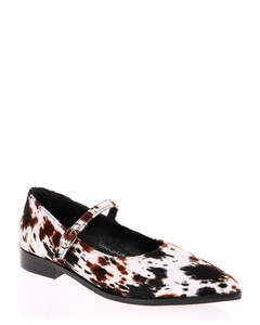 Minx Abel Brush Pony Leather Flat MaryJane Shoe