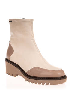 Ankle Boots: Viguera 8292 Beige Leather Ankle Boot