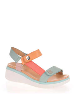 Sandals: Mia Vita Candice Jade Multi Leather Comfort Sandal