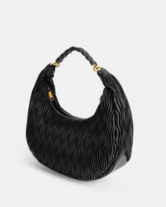 Handbags: Pepe Moll Amalia Black Vegan Large Shoulder Bag