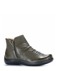 Revere Salzburg Olive Leather Wide Fit Ankle Boot