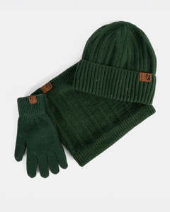 Sale: Pepe Moll 252851 Green Hat Gloves & Neck Cowl Set