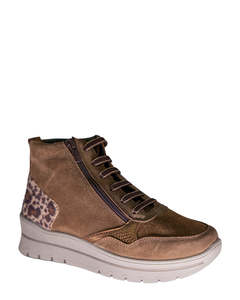Ankle Boots: Plumaflex A40022 Chocolate Suede Combination Leather Casual Boot