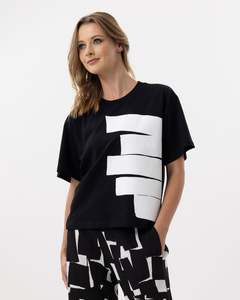 All: X.LAB Abstract Cotton Tee Black/White Print