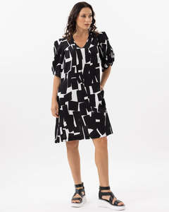 Short Sleeves: X Lab Stop Motion Dress Print
