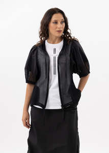 Xlab: X LAB Monochrome Cotton Tee White/Black Print
