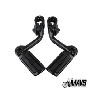 Mavs Parts: Black or Chrome Extended Adjustable Highway Foot Pegs