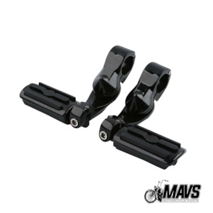 Highway Pegs: Black or Chrome Adjustable Highway Foot Pegs 1.25"