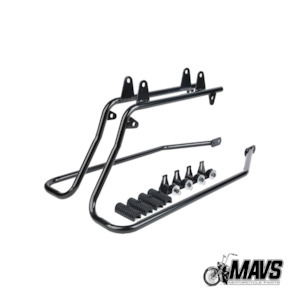Hard Bags: Hard bag Conversion Brackets w/ Hardware -Black or Chrome Fit Harley Softail models 1984-2017