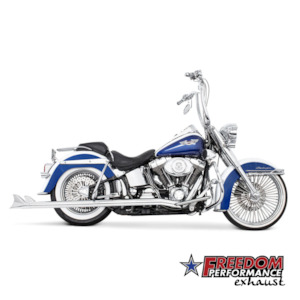 True Dual Systems: Freedom 39in. True Dual SharkTail Exhaust – Chrome. Fits Softail 1997-2017.