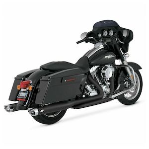 V46752 BLACK DRESSER DUALS HEADER PIPES ONLY HARLEY TOURING 09-16