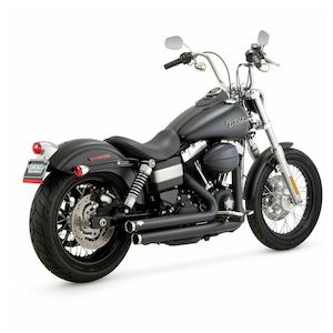 V47938 BLACK BIG SHOTS STAGGERED 2:2 EXHAUST FOR 06-17 FXD DYNA