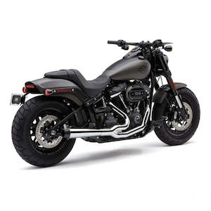 2 Into 1: COBRA EL DIABLO 2 INTO 1 EXHAUST SYSTEM IN CHROME FOR 2018-2024 SOFTAIL FAT BOB 1800-2290