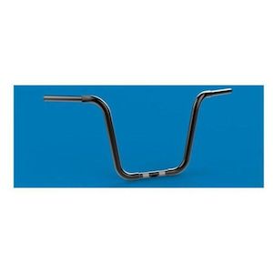 Apes: KW-300877 GLOSS BLACK 14" 1-1/4" APE HANGER HANDLEBAR BOBBER STYLE