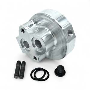 Green Brothers: Mazda FD Rx7 Billet Oil Filter Pedestal - M10 x 1.0 Sensor Port