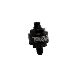 Turbosmart Billet Turbo Oil Feed Filter 44um AN-4 to AN-4 ORB - Black