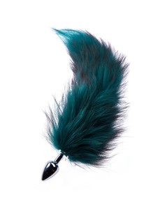 Products: Kinki Range Bushy Tail Butt Plug - 7.40 cm - Aqua - Max Play
