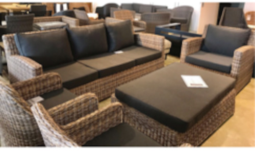 Outdoor Furniture: Selena Ottoman Stone Grey