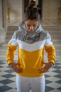 Sale: Penelope Artemis Sweatshirt - Yellow/Grey/White & Navy/Pink/White