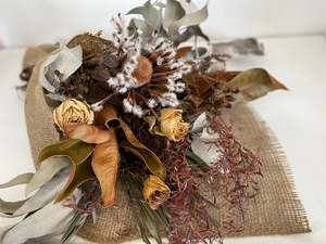 Dried Florals: Dried Florals Hessian Wrapped