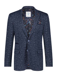A Fish Named Fred: A Fish Named Fred - Pique Leaf Blazer - Navy