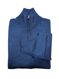 Silverdale Knitwear: Silverdale -1/4 Zip Jersey - Ink