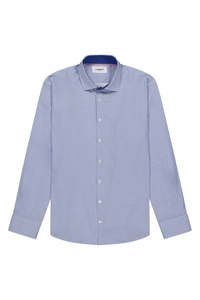 Cambridge Clothing: Cambridge - Sorrento Shirt - Blue Geo Print