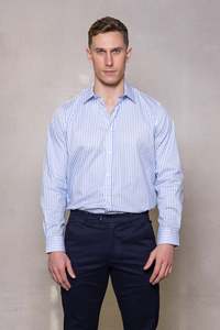 Cutler Co: Cutler & Co - Blake Striped Shirt - Baby Blue