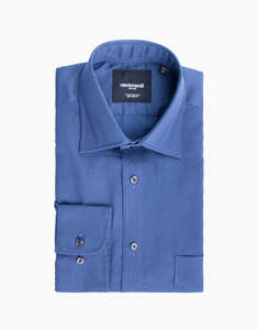 Larger Sizes For Significant Gentlemen: Rembrandt - Sinatra Shirt - Navy & Maroon Dot