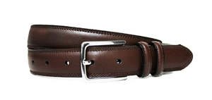 Parisian "Retold" Brown Classic Leather Belt - Brown