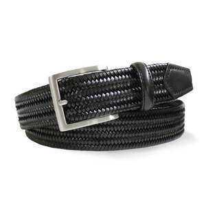 Belts: Robert Charles Belt - Leather Elastic - Black