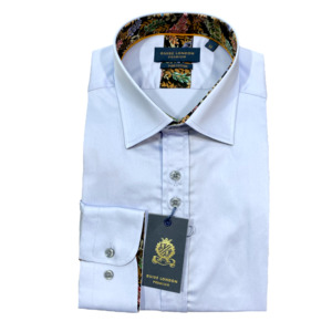 Guide London: Guide London - Plain Cotton Sateen Shirt - Sky