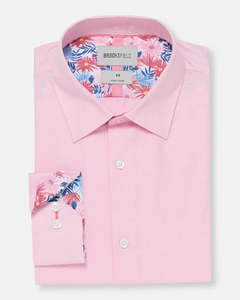 Brooksfield - Textured Dobby Shirt - Pink