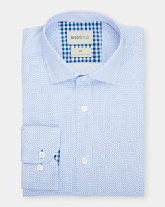 Brooksfield: Brooksfield - Geo Print Shirt - Blue