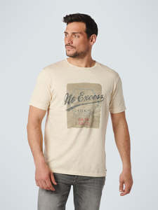 Summer Sale 1 2 Price Or Less: No Excess - Dyed Print T-Shirt - Cream or Light Army Green