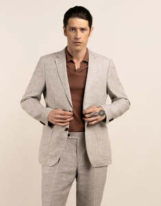 Black Friday 20 Off Rembrandt A Fish Named Fred Blazers: Rembrandt - Malta Beige Houndstooth Linen Jacket