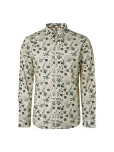 European Fashion Half Price: No Excess - Allover Printed Shirt - Off White