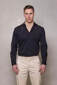 Shirts: Cutler & Co - Beaumont Stretch Shirt - Black