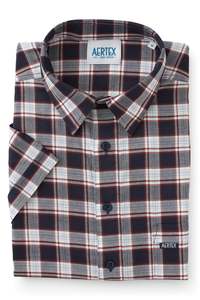 Shirts: Aertex - Taunton Polo - Navy/Red Check