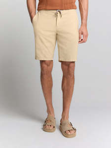 No Excess: No Excess - Woven Linen Blend Shorts - Sand