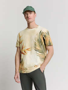 No Excess - Knitted Crewneck Printed Tee - Sand