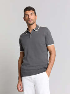 No Excess: No Excess - Knitted Polo - Dark Steel