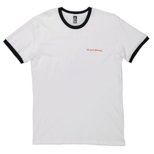 Seasonal Specialty: Chill Man Ringer Tee- White/Navy