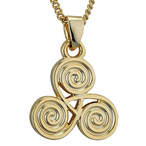 Products: Newgrange Spirals Pendant (Gold Plate)