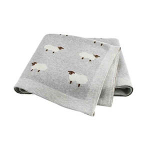Cot Blankets: Cot Blanket - Grey Sheep