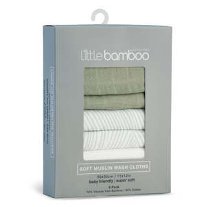 Hair Skincare: Bayleaf - Little Bamboo - Soft Muslin Wash Cloth - 6 Pack